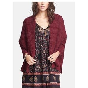 Free People Maroon Cardigan